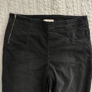 BDG High Rise, Flat Front, Side Zipper Skinny Jeans in Washed Black Denim